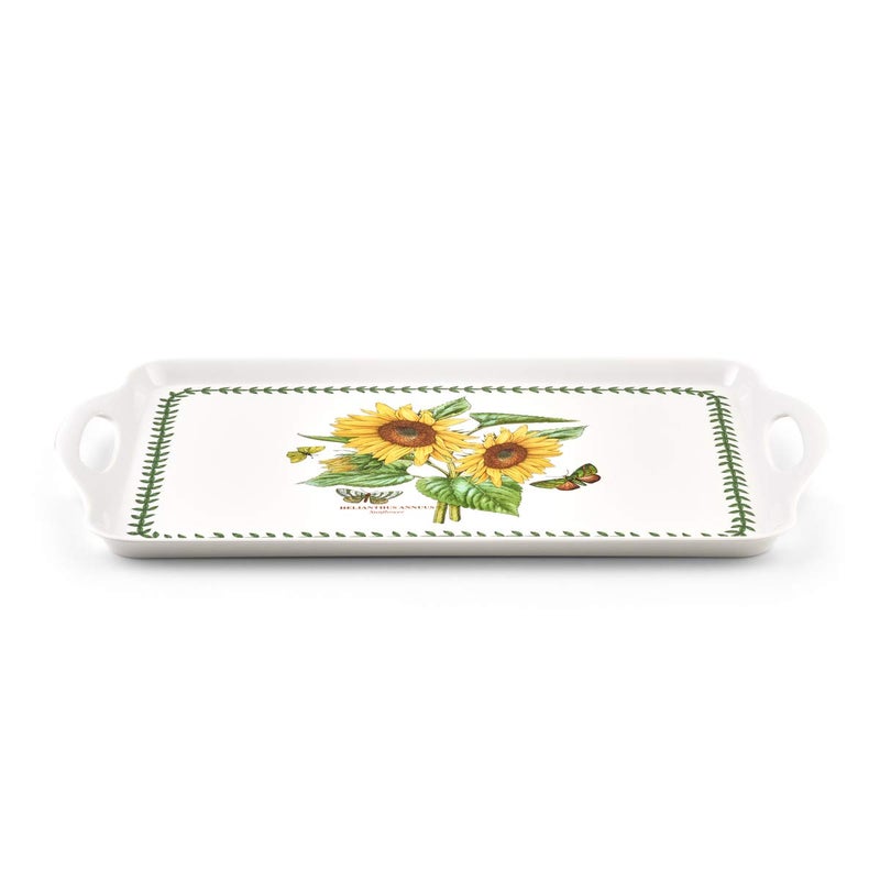Pimpernel Botanic Garden Sandwich Tray, Sunflower Motif - Melamine Serving Platter with Handles for Indoor & Outdoor Use - Decorative Servware for Brunch & Coffee Tray, Dishwasher Safe (19" x 11.6") - Image 2